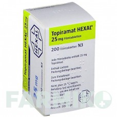 ТОПІРАМАТ (TOPIRAMAT) 25 мг таблетки 200 шт - Топірамат HEXAL