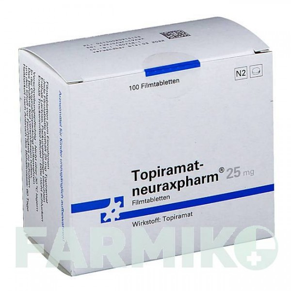 ТОПІРАМАТ (TOPIRAMAT) 25 мг таблетки 200 шт - Топірамат NEURAXPHARM