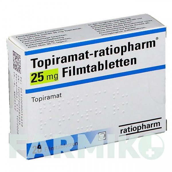ТОПІРАМАТ (TOPIRAMAT) 25 мг таблетки 28 шт - Топірамат RATIOPHARM