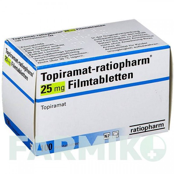 ТОПІРАМАТ (TOPIRAMAT) 25 мг таблетки 200 шт - Топірамат RATIOPHARM