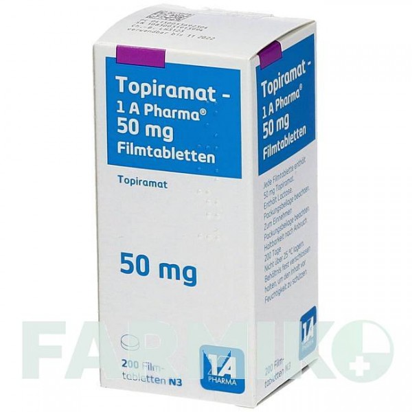 ТОПІРАМАТ (TOPIRAMAT) 50 мг таблетки 200 шт - Топірамат 1 A PHARMA
