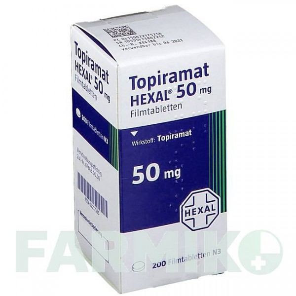 ТОПИРАМАТ (TOPIRAMAT) 50 мг таблетки 200 шт - Топирамат HEXAL