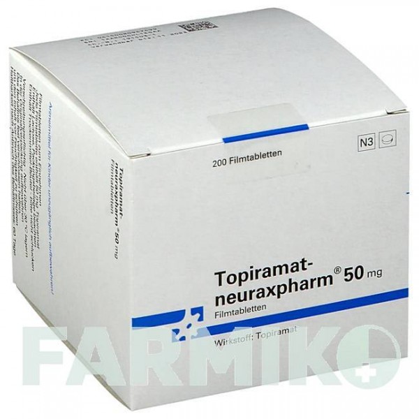 ТОПІРАМАТ (TOPIRAMAT) 50 мг таблетки 200 шт - Топірамат NEURAXPHARM