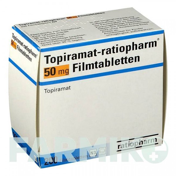 ТОПИРАМАТ (TOPIRAMAT) 50 мг таблетки 50 шт - Топирамат RATIOPHARM