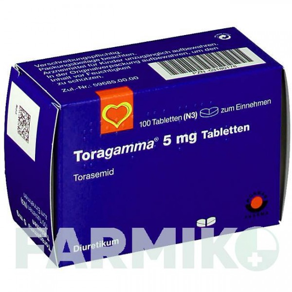 ТОРАГАММА (TORAGAMMA) 5 мг таблетки 100 шт - Торасемид AAA - PHARMA