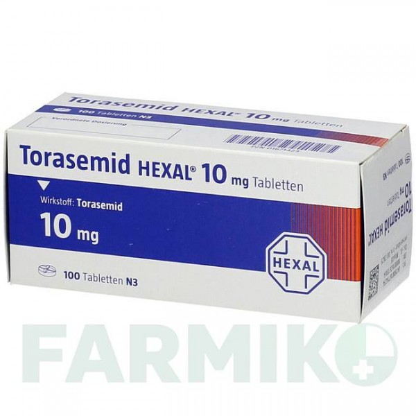 ТОРАСЕМИД (TORASEMID) 10 мг таблетки 100 шт - Торасемид HEXAL
