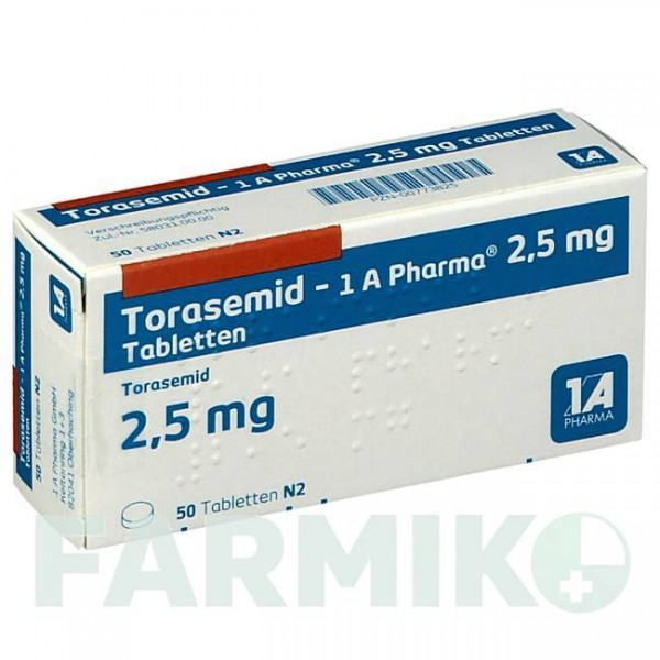 ТОРАСЕМИД (TORASEMID) 2,5 мг таблетки 50 шт - Торасемид 1 A PHARMA