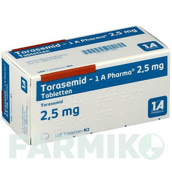 ТОРАСЕМИД (TORASEMID) 2,5 мг таблетки 100 шт - Торасемид 1 A PHARMA