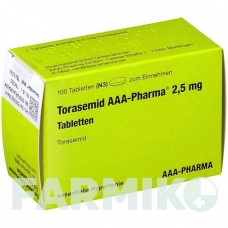 ТОРАСЕМІД (TORASEMID) 2,5 мг таблетки 100 шт - Торасемід AAA - PHARMA