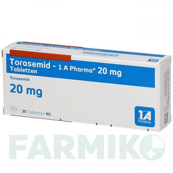 ТОРАСЕМІД (TORASEMID) 20 мг таблетки 30 шт - Торасемід 1 A PHARMA