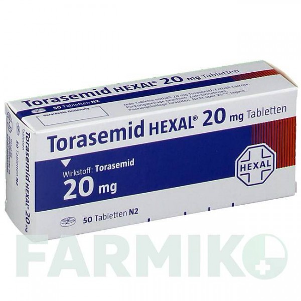 ТОРАСЕМИД (TORASEMID) 20 мг таблетки 50 шт - Торасемид HEXAL