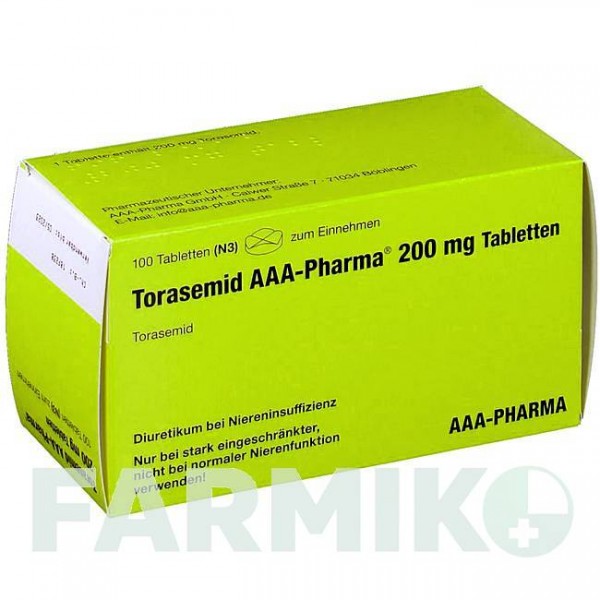 ТОРАСЕМИД (TORASEMID) 200 мг таблетки 100 шт - Торасемид AAA - PHARMA