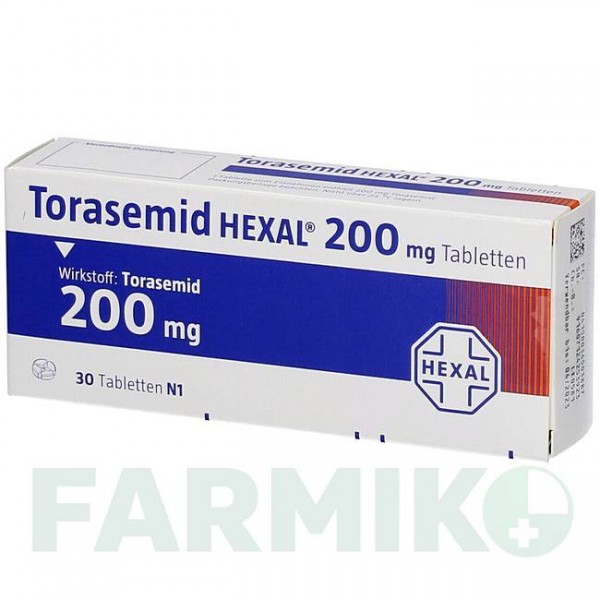 ТОРАСЕМИД (TORASEMID) 200 мг таблетки 30 шт - Торасемид HEXAL