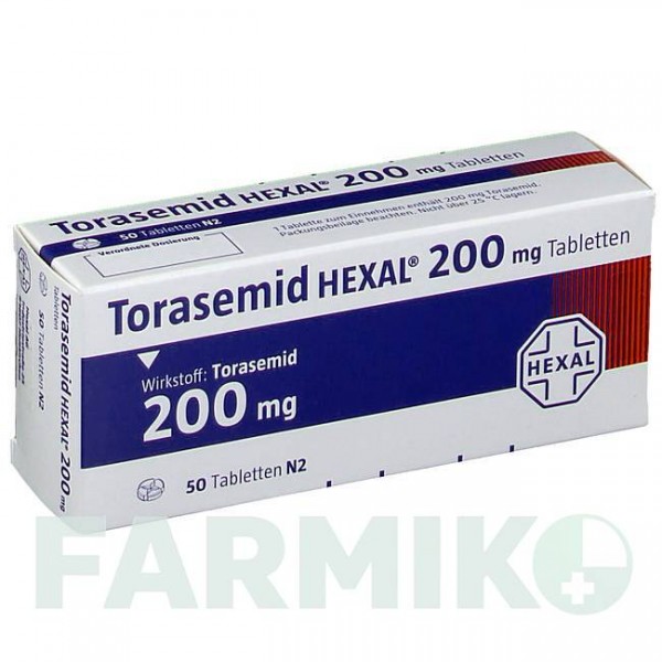 ТОРАСЕМІД (TORASEMID) 200 мг таблетки 50 шт - Торасемід HEXAL