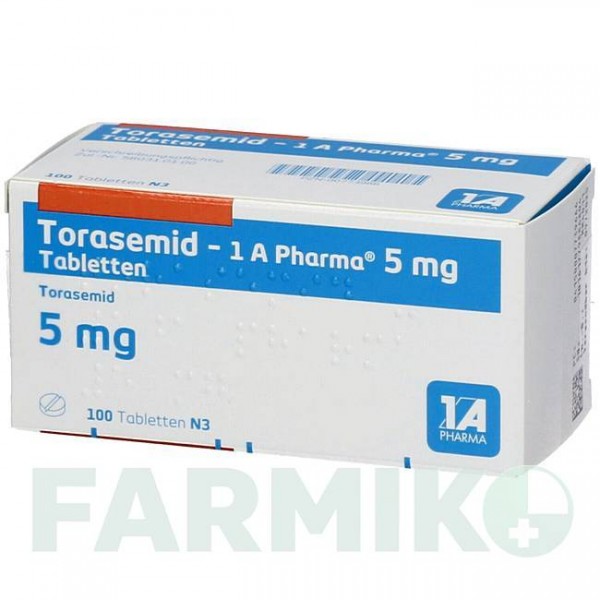 ТОРАСЕМІД (TORASEMID) 5 мг таблетки 100 шт - Торасемід 1 A PHARMA