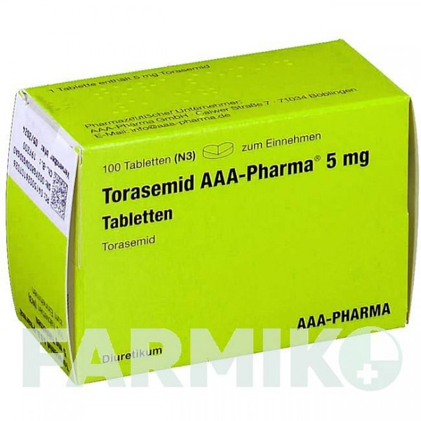 ТОРАСЕМИД (TORASEMID) 5 мг таблетки 100 шт - Торасемид AAA - PHARMA