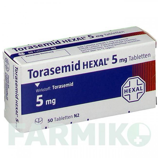 ТОРАСЕМИД (TORASEMID) 5 мг таблетки 50 шт - Торасемид HEXAL