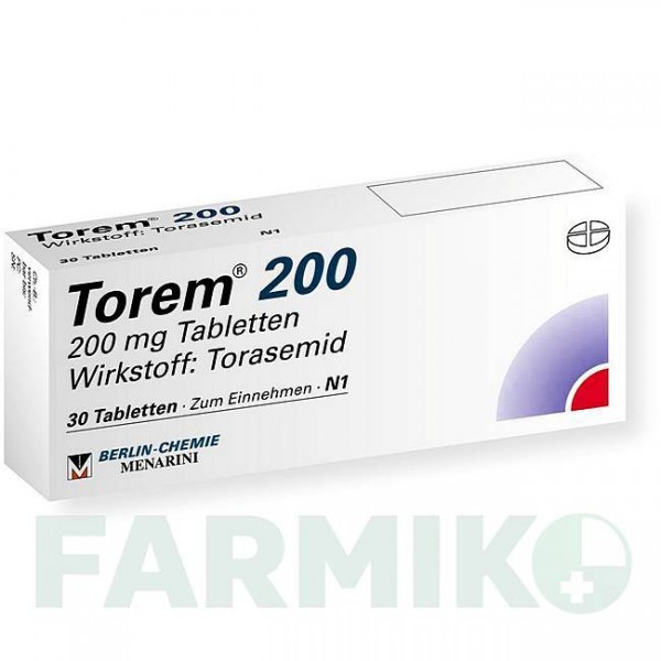 ТОРЕМ (TOREM) 200 таблетки 30 шт - Торасемід BERLIN-CHEMIE