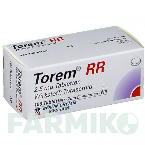 ТОРЕМ (TOREM) таблетки 100 шт - Торасемид BERLIN-CHEMIE