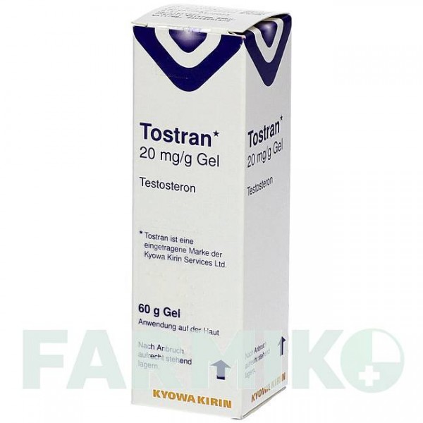 ТОСТРАН (TOSTRAN) 20 мг/г гель 60 г - Тестостерон KOHLPHARMA