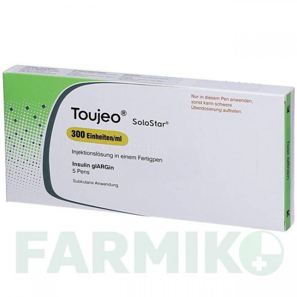 ТОЖЕО (TOUJEO) 300 ОД/мл розчин 5x1,5 мл - Інсулін гларгін AXICORP PHARMA