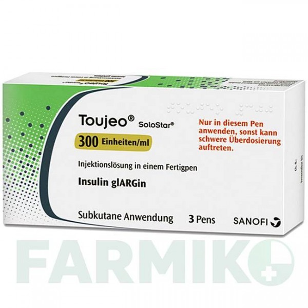 ТОЖЕО (TOUJEO) 300 ОД/мл розчин 3x1,5 мл - Інсулін гларгін SANOFI