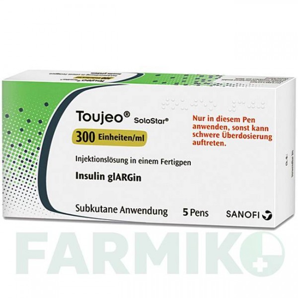 ТОЖЕО (TOUJEO) 300 ОД/мл розчин 5x1,5 мл - Інсулін гларгін SANOFI