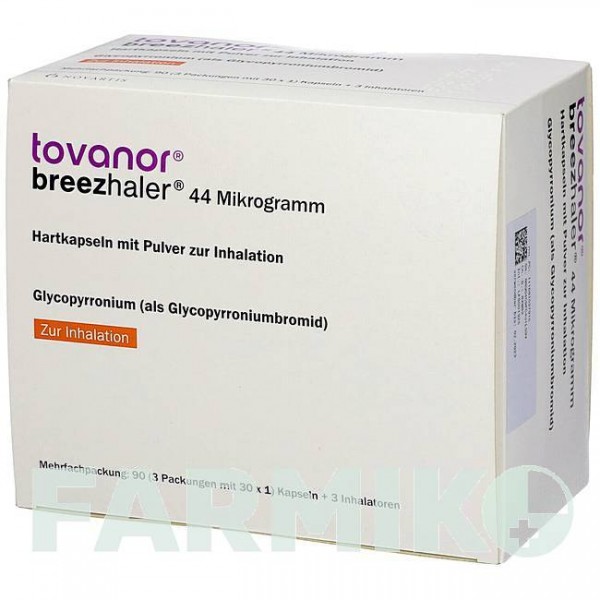 ТОВАНОР (TOVANOR) 44 мкг капсули 3x30 шт - Глікопіронію бромід DOCPHARM