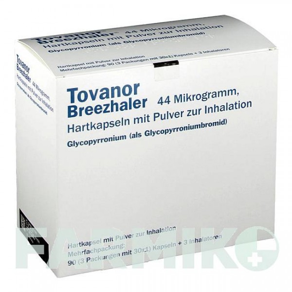 ТОВАНОР (TOVANOR) 44 мкг капсули 30 шт - Глікопіронію бромід EMRA-MED