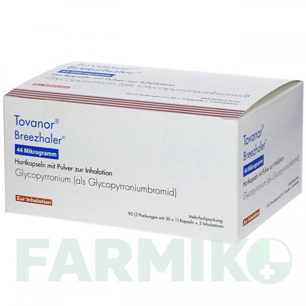 ТОВАНОР (TOVANOR) 44 мкг капсули 3x30 шт - Глікопіронію бромід ORIFARM