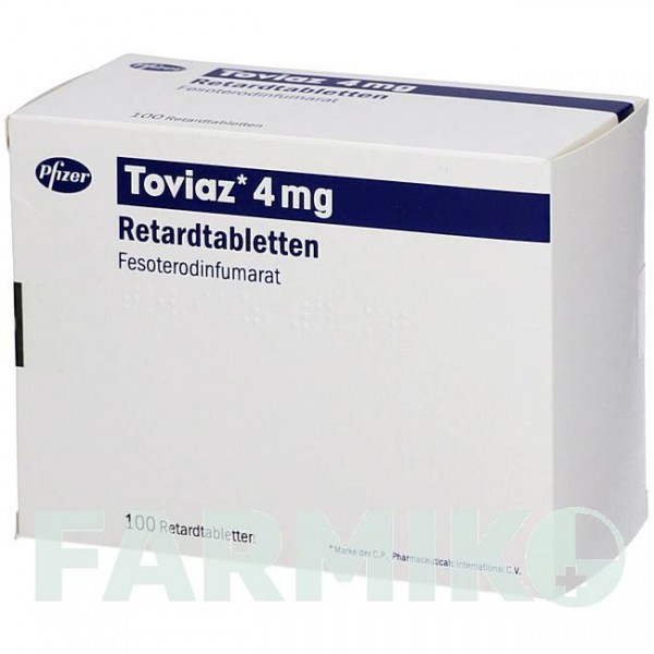 ТОВИАЗ (TOVIAZ) 4 мг таблетки 100 шт - Фезотеродин EMRA-MED