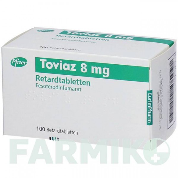 ТОВИАЗ (TOVIAZ) 8 мг таблетки 100 шт - Фезотеродин EURIMPHARM