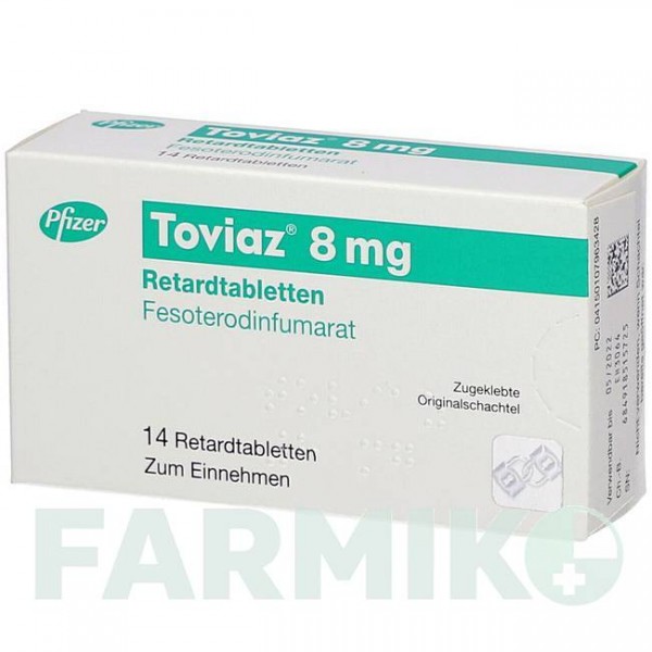 ТОВИАЗ (TOVIAZ) 8 мг таблетки 14 шт - Фезотеродин PFIZER