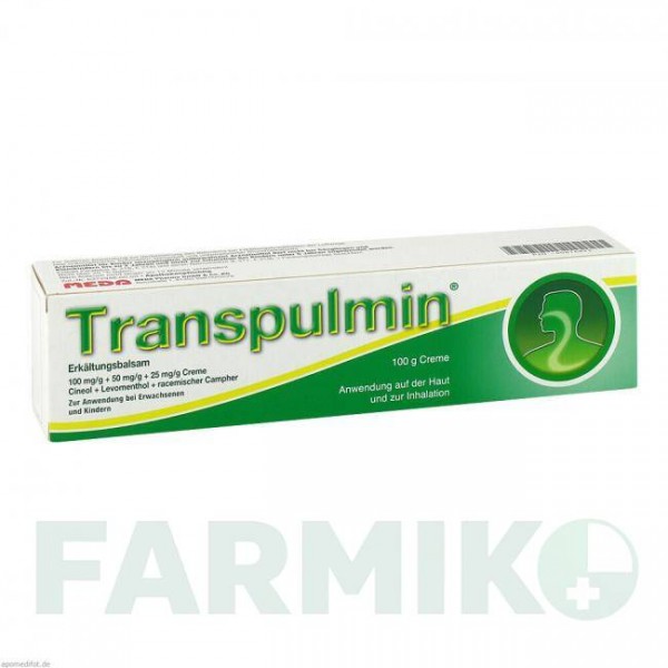 ТРАНСПУЛЬМИН (TRANSPULMIN) крем 100 г - Активные вещества MEDA PHARMA