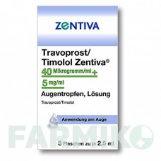 ТРАВОПРОСТ (TRAVOPROST) 40 мкг + 5 мг капли 3x2,5 мл - Тимолол, Травопрост ZENTIVA