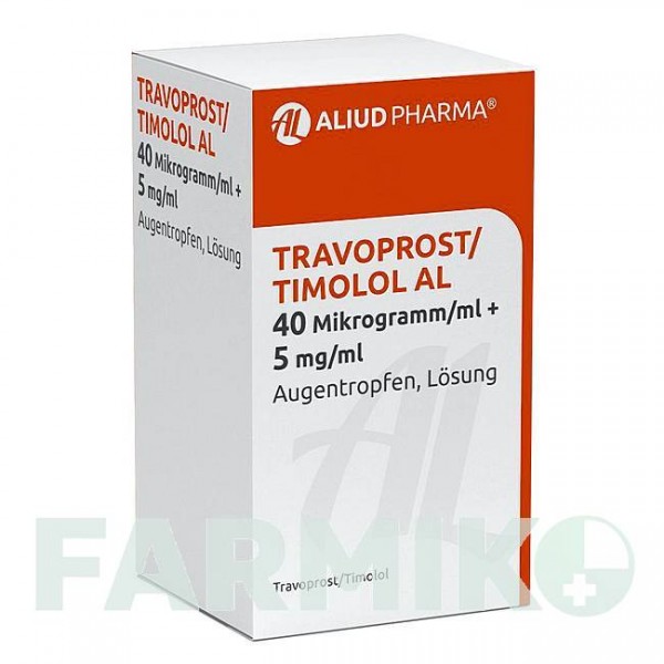 ТРАВОПРОСТ (TRAVOPROST) 40 мкг/мл + 5 мг/мл капли 2,5 мл - Тимолол, Травопрост ALIUD PHARMA
