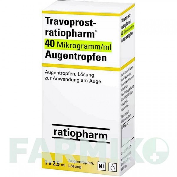 ТРАВОПРОСТ (TRAVOPROST) 40 мкг/мл капли 2,5 мл - Травопрост RATIOPHARM