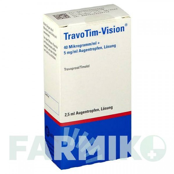 ТРАВОТИМ (TRAVOTIM) 40 мкг/мл + 5 мг/мл краплі 2,5 мл - Тимолол, Травопрост OMNIVISION