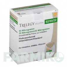 ТРЕЛЕДЖІ (TRELEGY) 92 мкг/55 мкг/22 мкг 30 доз порошок 1 шт - Вілантерол, Умеклідинію бромід, Флутиказон GLAXOSMITHKLINE