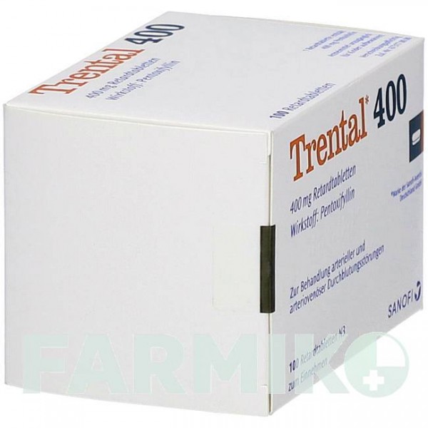 ТРЕНТАЛ (TRENTAL) 400 мг таблетки 100 шт - Пентоксифиллин EMRA-MED