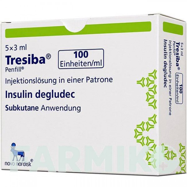 ТРЕСІБА (TRESIBA) 100 МО/мл розчин 5x3 мл - Інсулін деглюдек NOVO NORDISK
