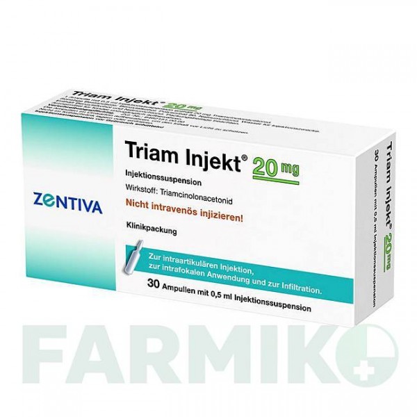 ТРІАМ ІНЖЕКТ (TRIAM INJEKT) 20 мг ампули 30x0,5 мл - Триамцинолон депо ZENTIVA