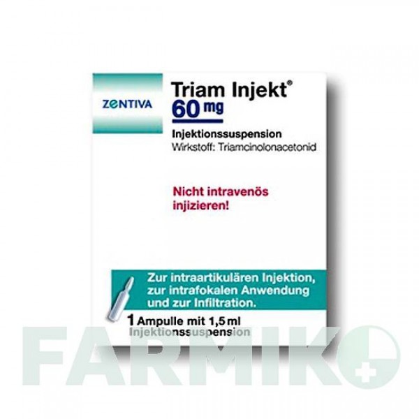 ТРИАМ ИНЖЕКТ (TRIAM INJEKT) 60 мг ампулы 1x1,5 мл - Триамцинолон депо ZENTIVA
