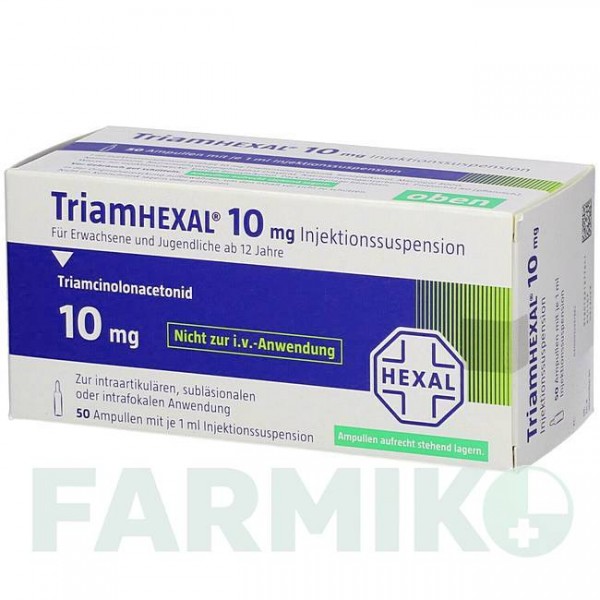 ТРИАМГЕКСАЛ (TRIAMHEXAL) 10 суспензия 50x1 мл - Триамцинолон депо HEXAL