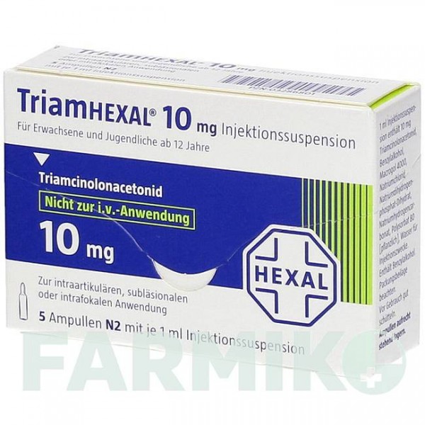 ТРИАМГЕКСАЛ (TRIAMHEXAL) 10 суспензия 10x50x1 мл - Триамцинолон депо HEXAL