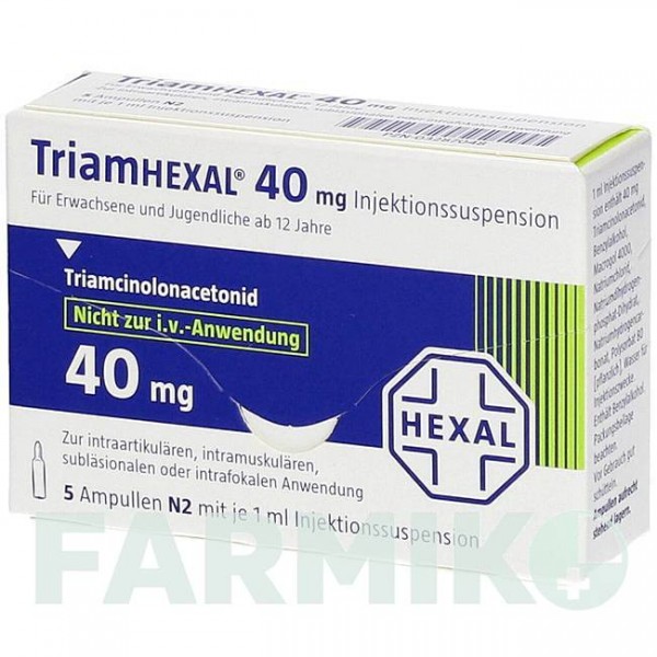 ТРІАМГЕКСАЛ (TRIAMHEXAL) 40 суспензія 50x1 мл - Триамцинолон депо HEXAL