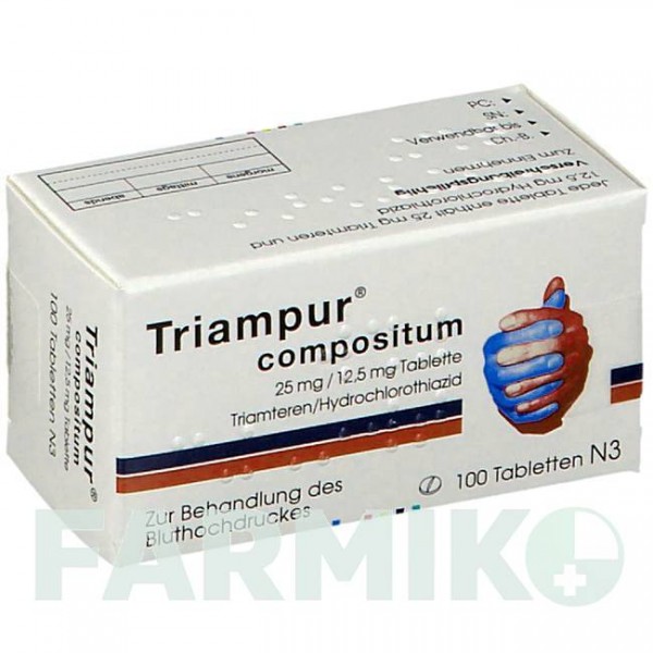 ТРІАМПУР (TRIAMPUR) таблетки 100 шт - Гідрохлоротіазид, Триамтерен TEVA