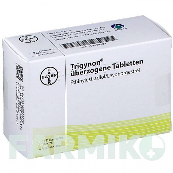 ТРИГИНОН (TRIGYNON) таблетки 6x21 шт - Левоноргестрел, Этинилэстрадиол ORIFARM