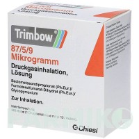 ТРИМБОУ (TRIMBOW) 87 мкг/5 мкг/9 мкг 120 доз аерозоль 3 шт - Формотерол, Глікопіронію бромід, Беклометазон ABACUS MEDICINE