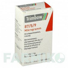 ТРИМБОУ (TRIMBOW) 87 мкг/5 мкг/9 мкг 120 доз аерозоль 1 шт - Формотерол, Глікопіронію бромід, Беклометазон AXICORP PHARMA